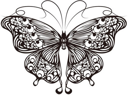 422x313 Butterfly Outline Drawing Picture Free Vector Download - Photo To Outline Drawing Free