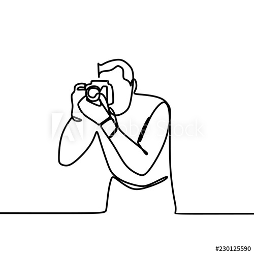 500x500 handsome man taking a picture with digital camera photographer - Photographer Drawing