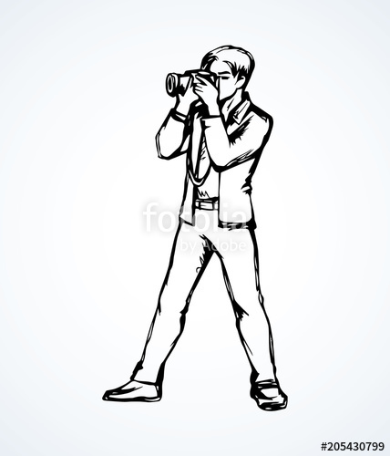 428x500 photographer vector drawing stock image and royalty free vector - Photographer Drawing