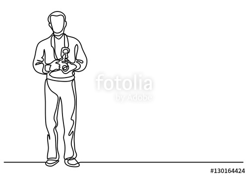 500x354 Continuous Line Drawing Of Standing Photographer With Camera - Photographer Drawing