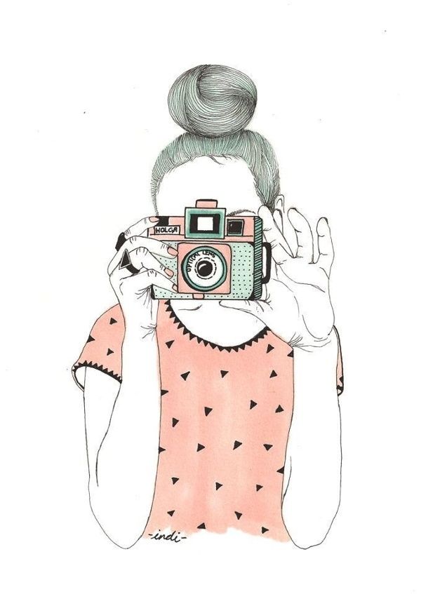600x847 Photography Clipart Tumblr - Photographer With Camera Drawing Png