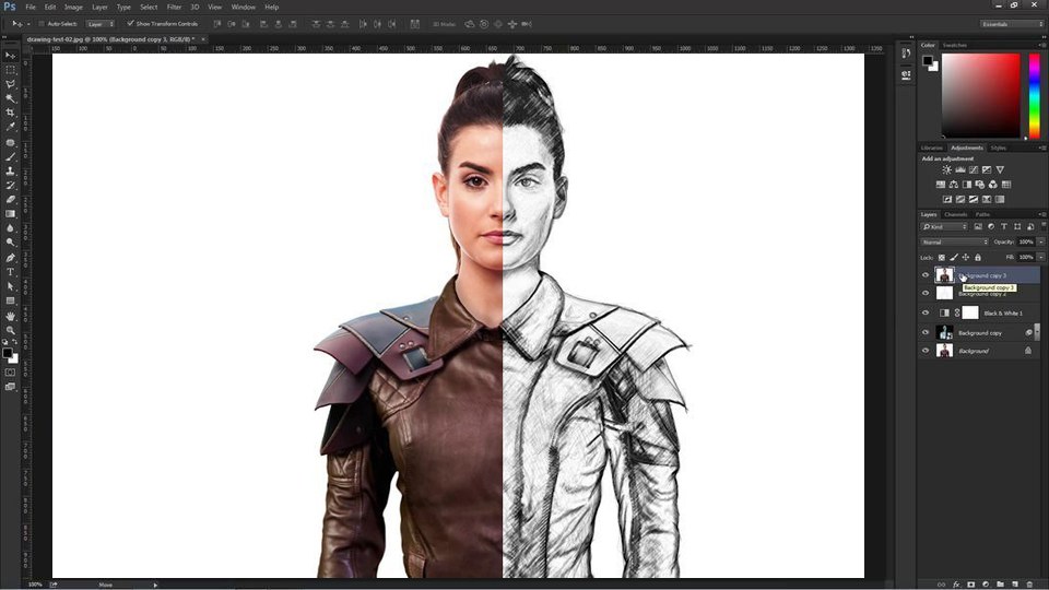 960x540 create a pencil drawing from a photo in photoshop - Photoshop Drawing