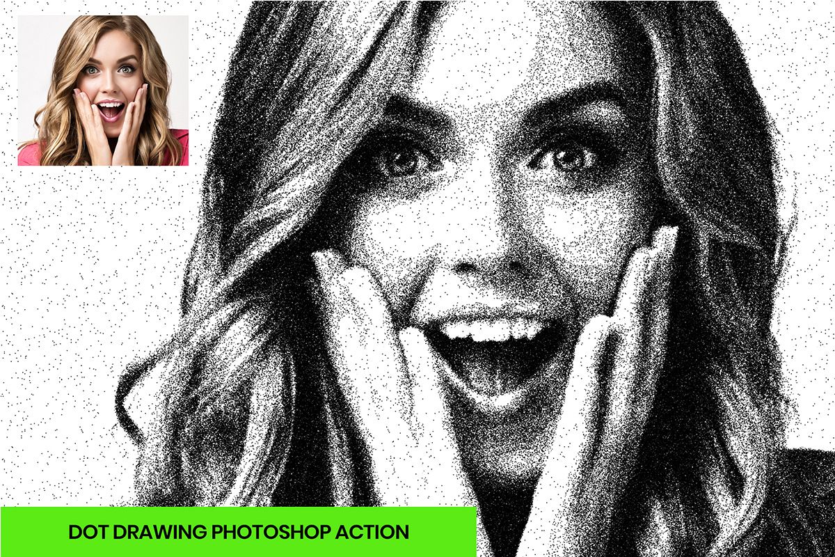 1200x800 dot drawing photoshop action - Photoshop Drawing Action