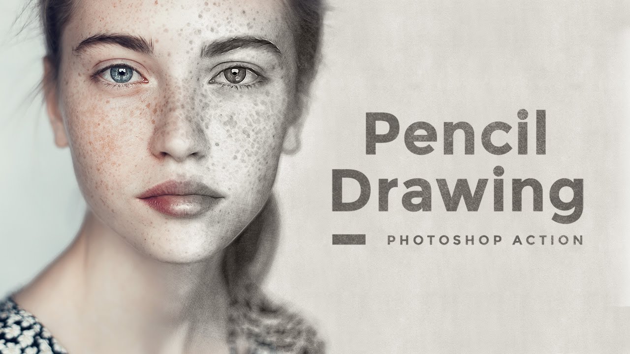 1280x720 pencil drawing effect photoshop action tutorial - Photoshop Drawing Action