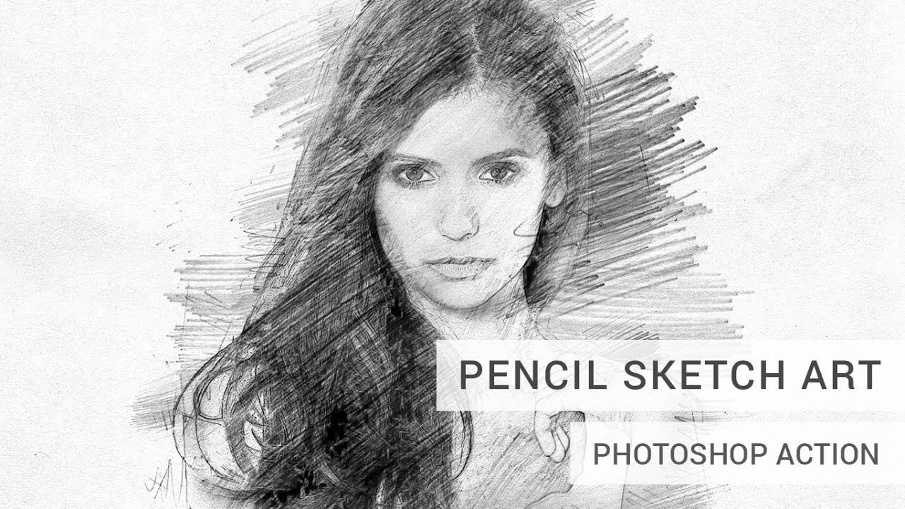 1280x720 pencil sketch art photoshop action tutorial - Photoshop Drawing Action