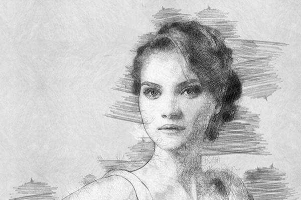 600x400 pencil sketch photoshop action photo effects - Photoshop Drawing Action