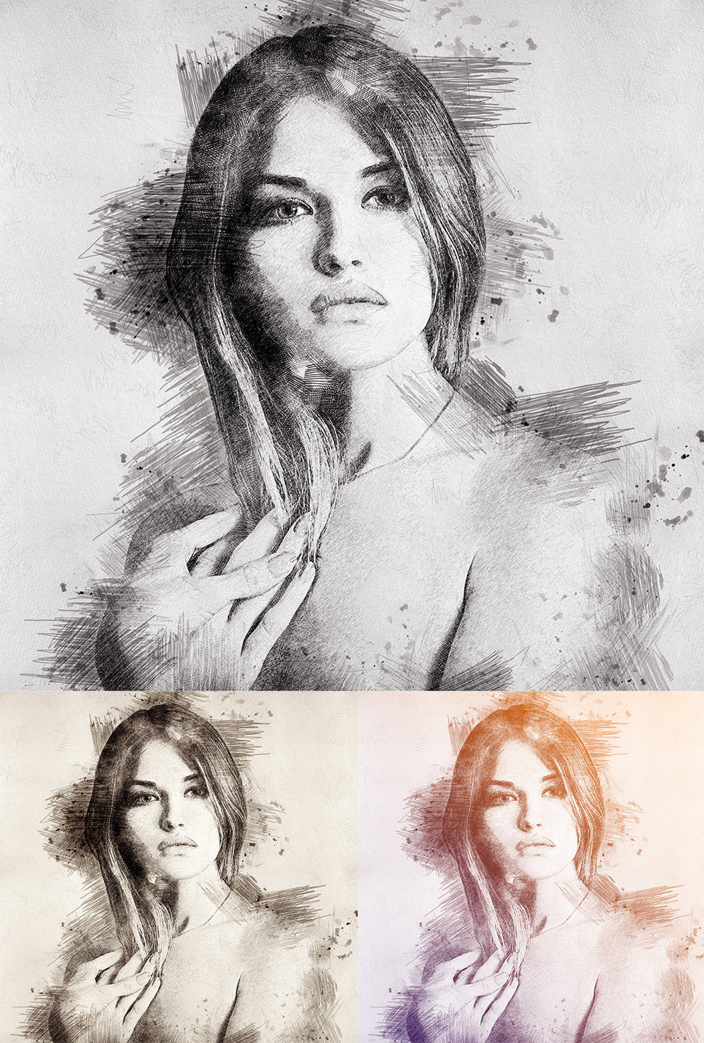 1013x1500 Sketch Drawing - Photoshop Drawing Action