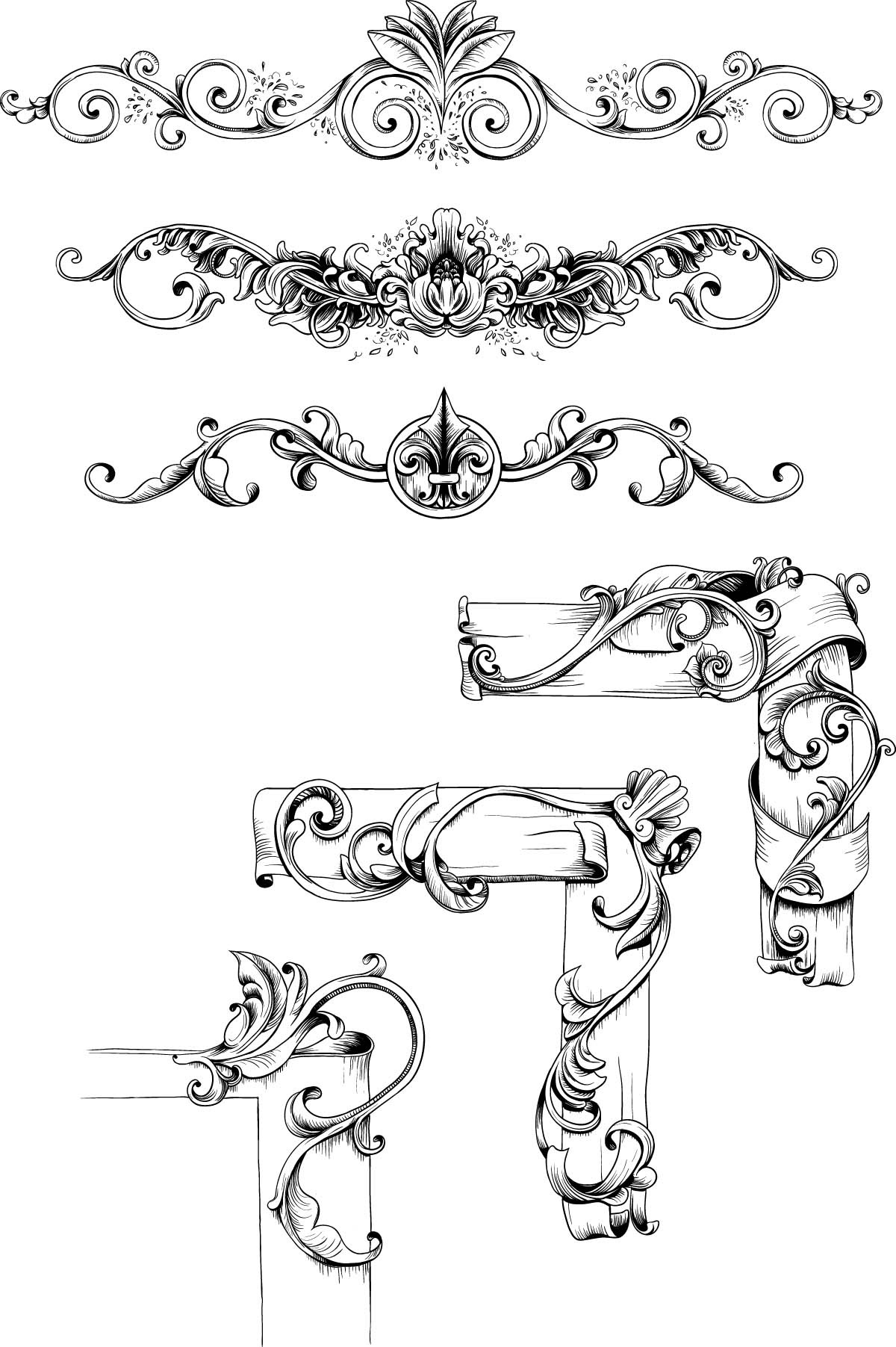 1200x1803 decorative border vector photoshop - Photoshop Drawing Free Download