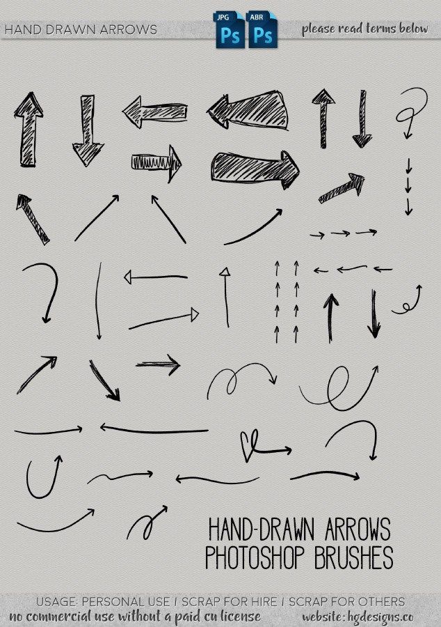 634x900 Free Download Hand Drawn Arrow Photoshop Brushes Free - Photoshop Drawing Free Download