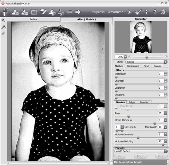 550x536 Akvis Sketch Photoshop Plug In Review - Photoshop Drawing Plugin