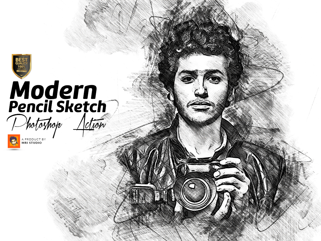 1118x838 Modern Pencil Sketch Photoshop Action - Photoshop Effect Drawing