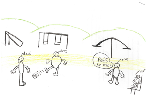 483x334 drawing from a boy aged illustrating family based physical - Physical Drawing