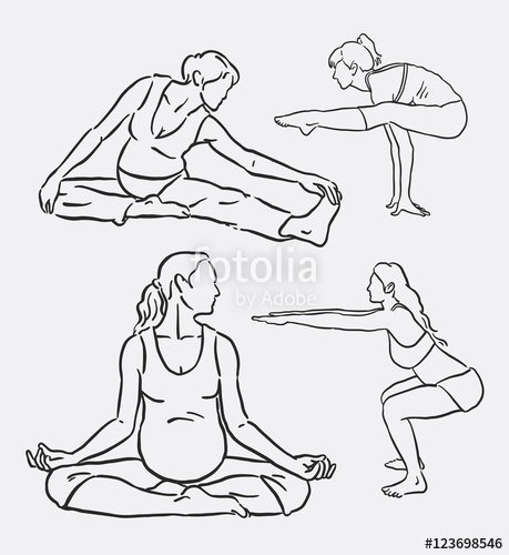 459x500 meditation yoga fitness sport hand drawing good use for symbol - Physical Fitness Drawing