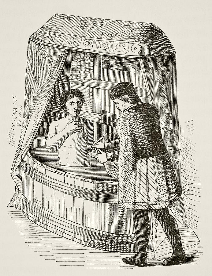 693x900 Century Physician Bleeding A Drawing - Physician Drawing