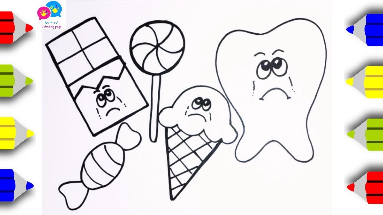 1280x720 Draw Bad Foods For Teeth - Pi Drawing