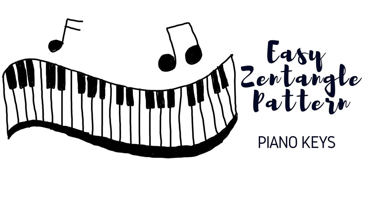 1280x720 how to draw easy zentangle patterns piano keys - Piano Cartoon Drawing