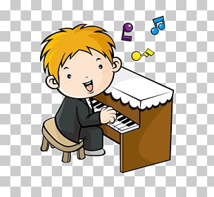 310x285 music lesson drawing musical note cartoon boy playing the piano - Piano Cartoon Drawing
