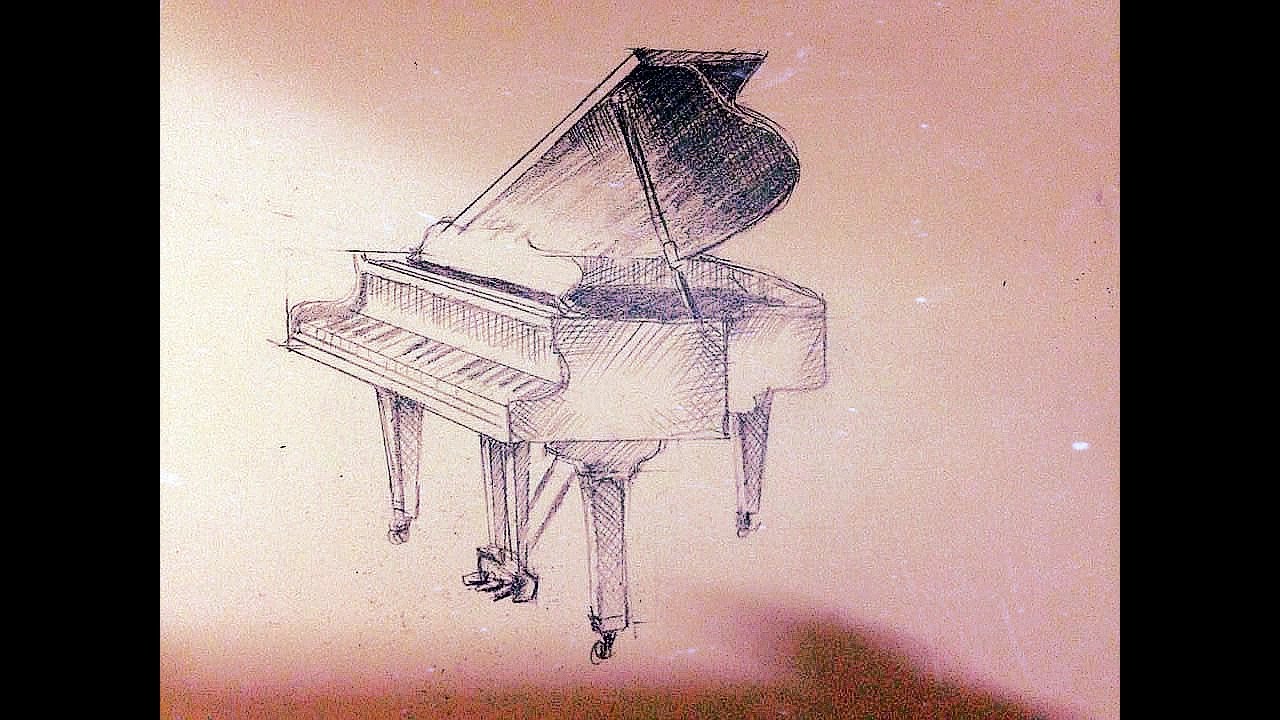 1280x720 How To Draw A Piano - Piano Drawing