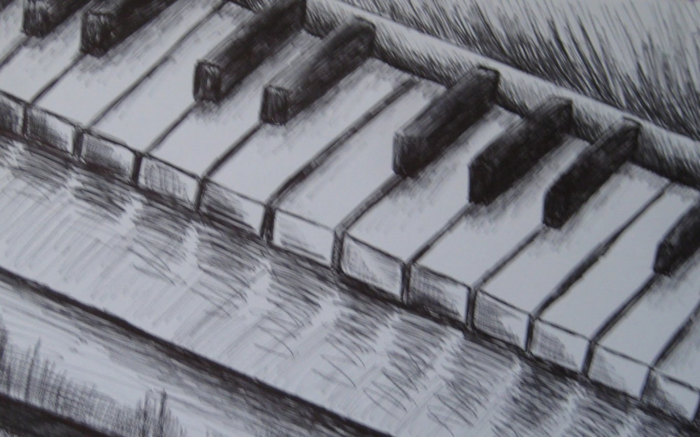 Piano Keyboard Drawing at PaintingValley.com | Explore collection of
