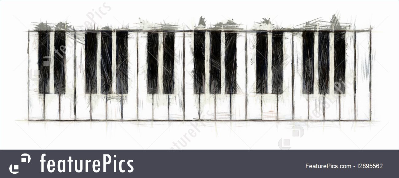 1300x582 piano keyboard drawing picture - Piano Keyboard Drawing