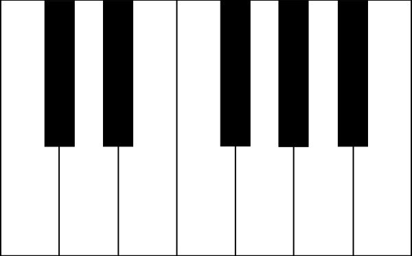 600x374 piano keys clip art free vector in open office drawing - Piano Keys Drawing