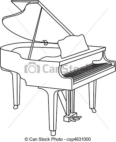 385x470 outline of a grand piano - Piano Outline Drawing