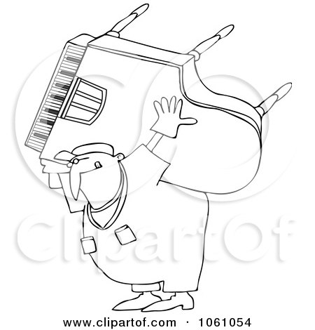 450x470 Royalty Free Vector Clip Art Illustration Of A Coloring - Piano Outline Drawing