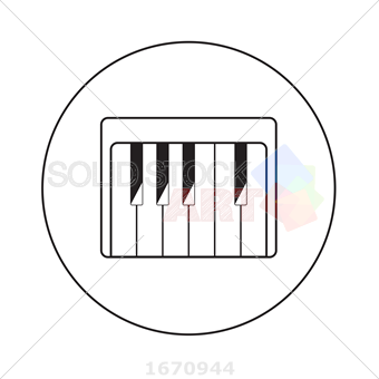 340x340 Stock Illustration Of Black Outline Vector Piano Flat Icon - Piano Outline Drawing