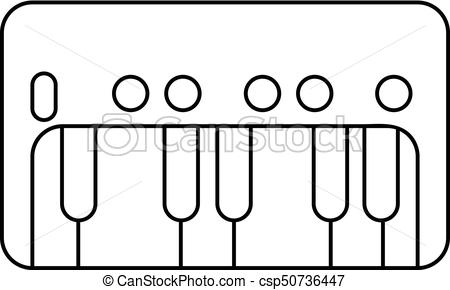 450x290 synthesizer piano icon outline style synthesizer piano icon - Piano Outline Drawing