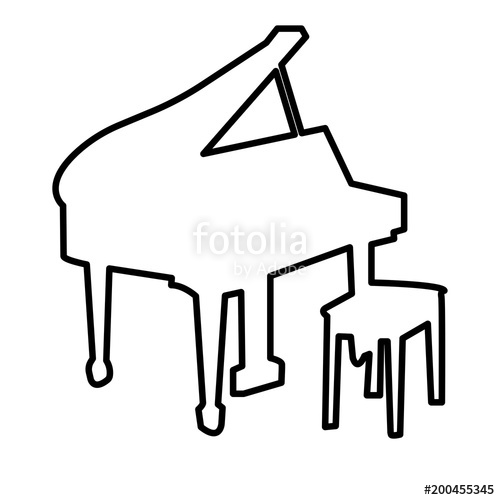 Piano Outline Drawing at PaintingValley.com | Explore collection of