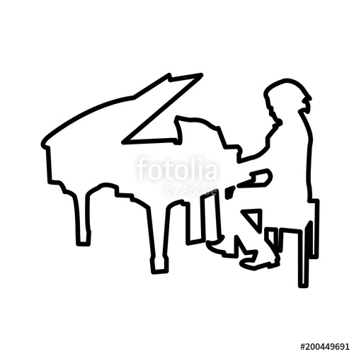 Piano Outline Drawing at PaintingValley.com | Explore collection of