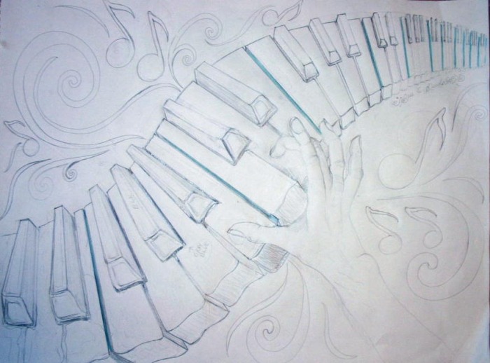 700x518 Other Images Piano Pencil Drawing - Piano Pencil Drawing