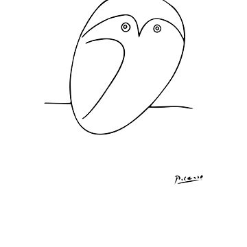 360x360 The Owl, Pablo Picasso Sketch Drawing, Line Design Canvas Print - Picasso Bird Drawing