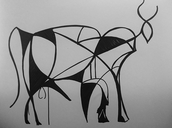 600x445 Picasso Bull Drawings On Student Show - Picasso Bull Drawing
