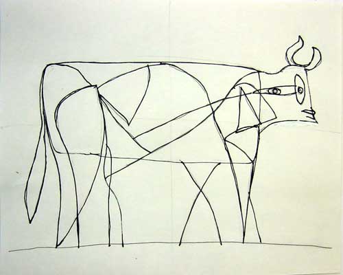 500x400 Rumriver Art Center - Picasso Bull Drawing