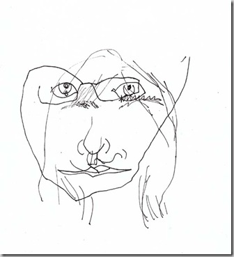 336x369 self portrait challenge day blind contour violette - Picasso Contour Drawings