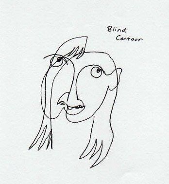 348x378 blind contour drawing picasso - Picasso Contour Drawings