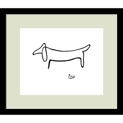 425x425 framed art print 'le chien - Picasso Dog Drawing
