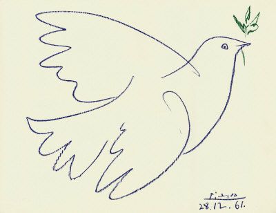 400x308 peace dove blue dove - Picasso Dove Drawing