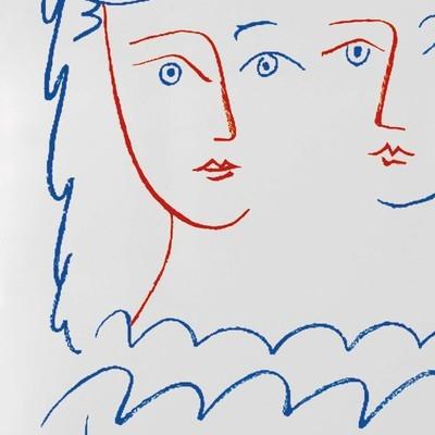 400x400 Two Women With Dove Plate - Picasso Dove Drawing