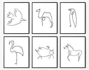 340x270 Picasso Animal Print Etsy - Picasso Drawing Prints