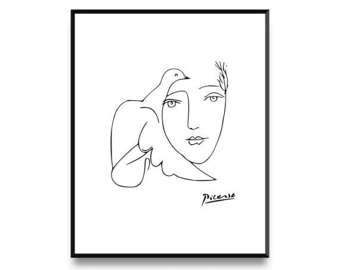 340x270 Picasso Sketch Etsy - Picasso Drawing Prints