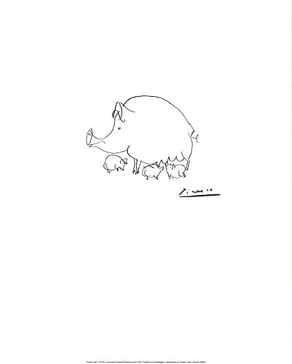 425x530 The Pig - Picasso Drawing Prints