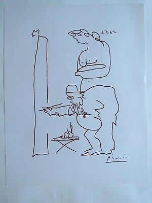 300x400 pablo picasso face sketch painter drawing line poster print - Picasso Face Drawing