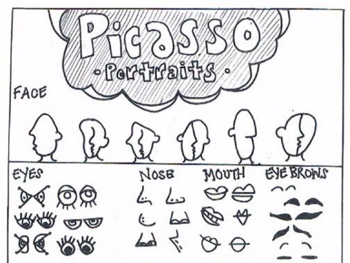 700x525 picasso build a face drawing activity - Picasso Face Drawing