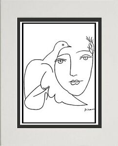 242x300 Pablo Picasso Line Drawing The Face Of Peace Ebay - Picasso Face Drawing
