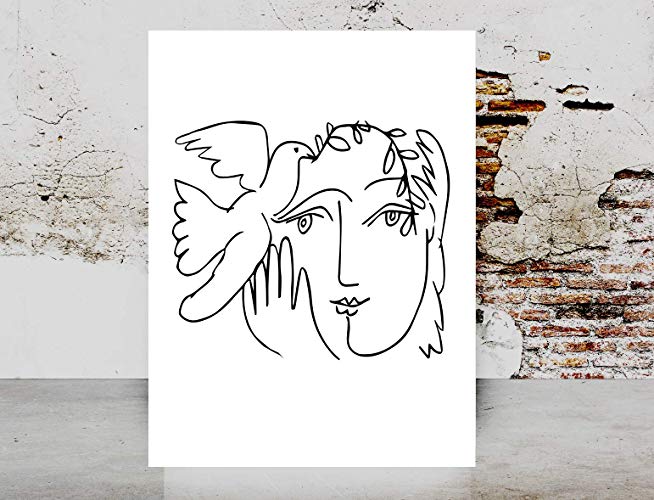 654x500 Fashion Wall Art Print - Picasso Face Drawing