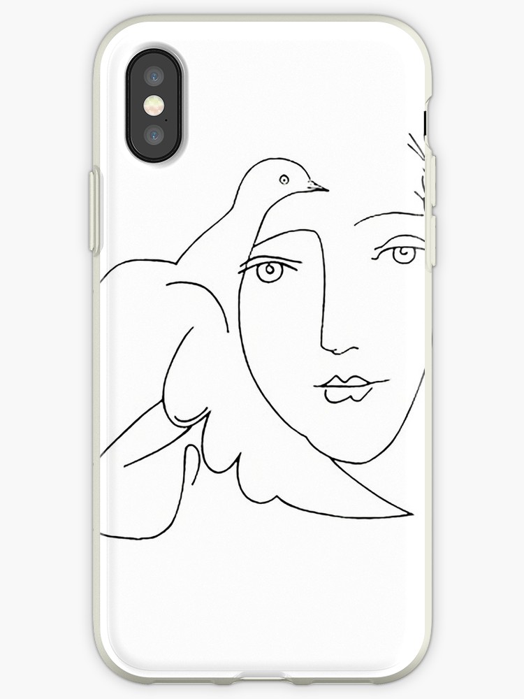 750x1000 Picasso Dove Face Sketch Iphone Cases Covers - Picasso Face Drawing