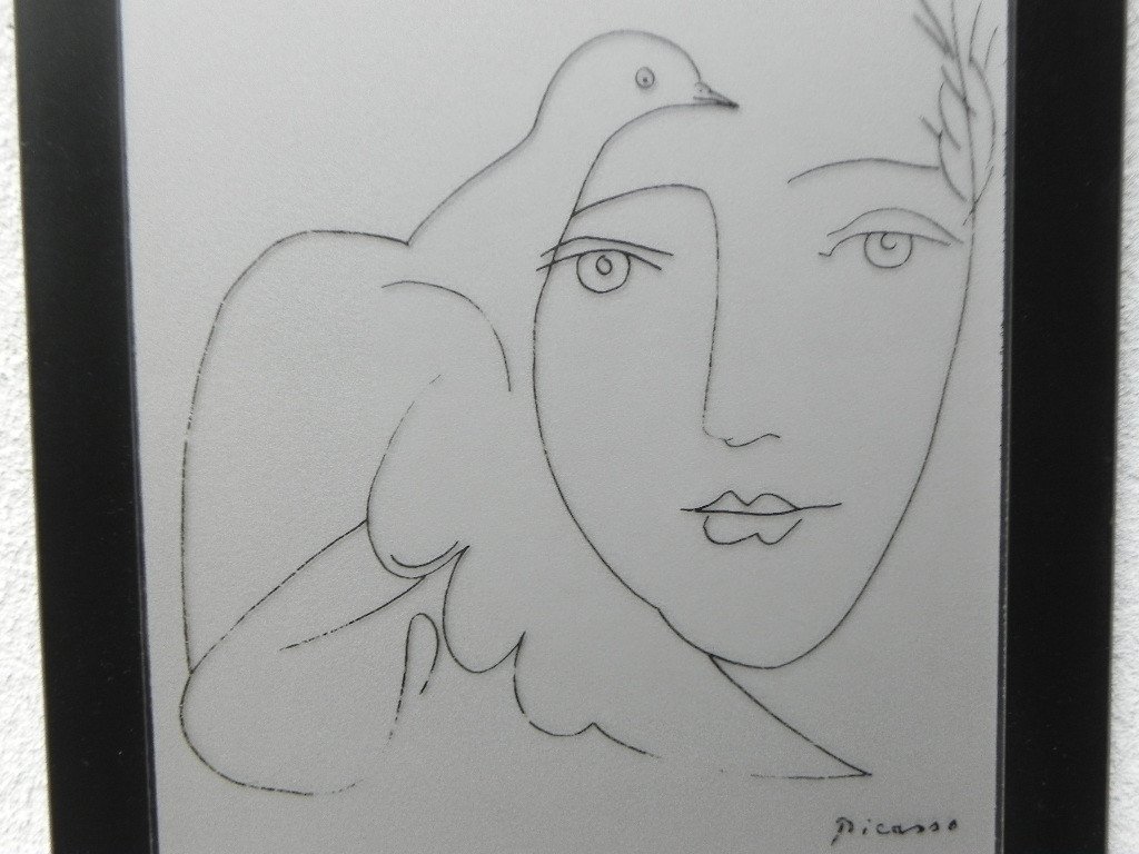 1024x768 Silkscreen On Lucite, Modern Classics Series Picasso Line Drawing - Picasso Face Drawing