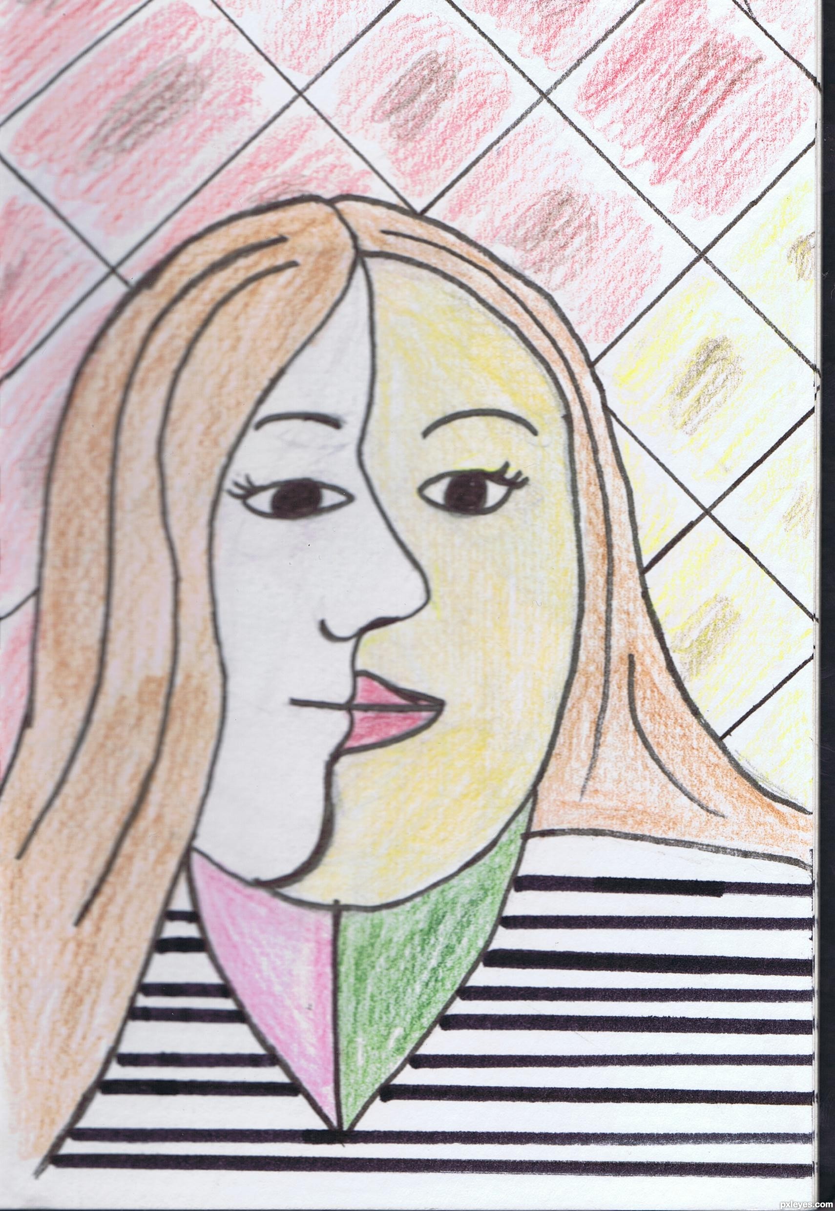 1710x2481 Two Faces Picture - Picasso Face Drawing